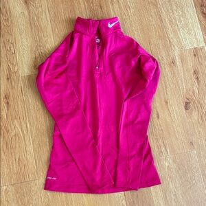 Nike pink half zip in size small